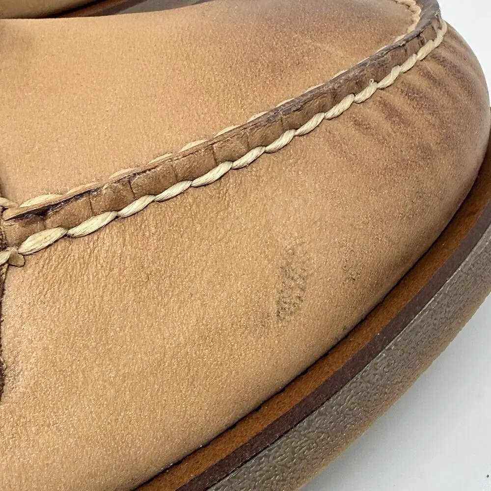 Sperry Gold Cup Authentic 2 Eye Boat Shoes Mens 10 W Wide Honey Brown Leather